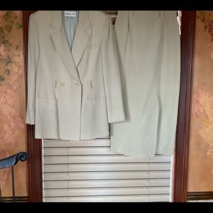Off white silk suit